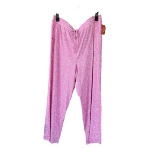 NWT State Of Day Plus Size 2X Floral Women’s Pajama Pants Pink Cotton Modal Knit
